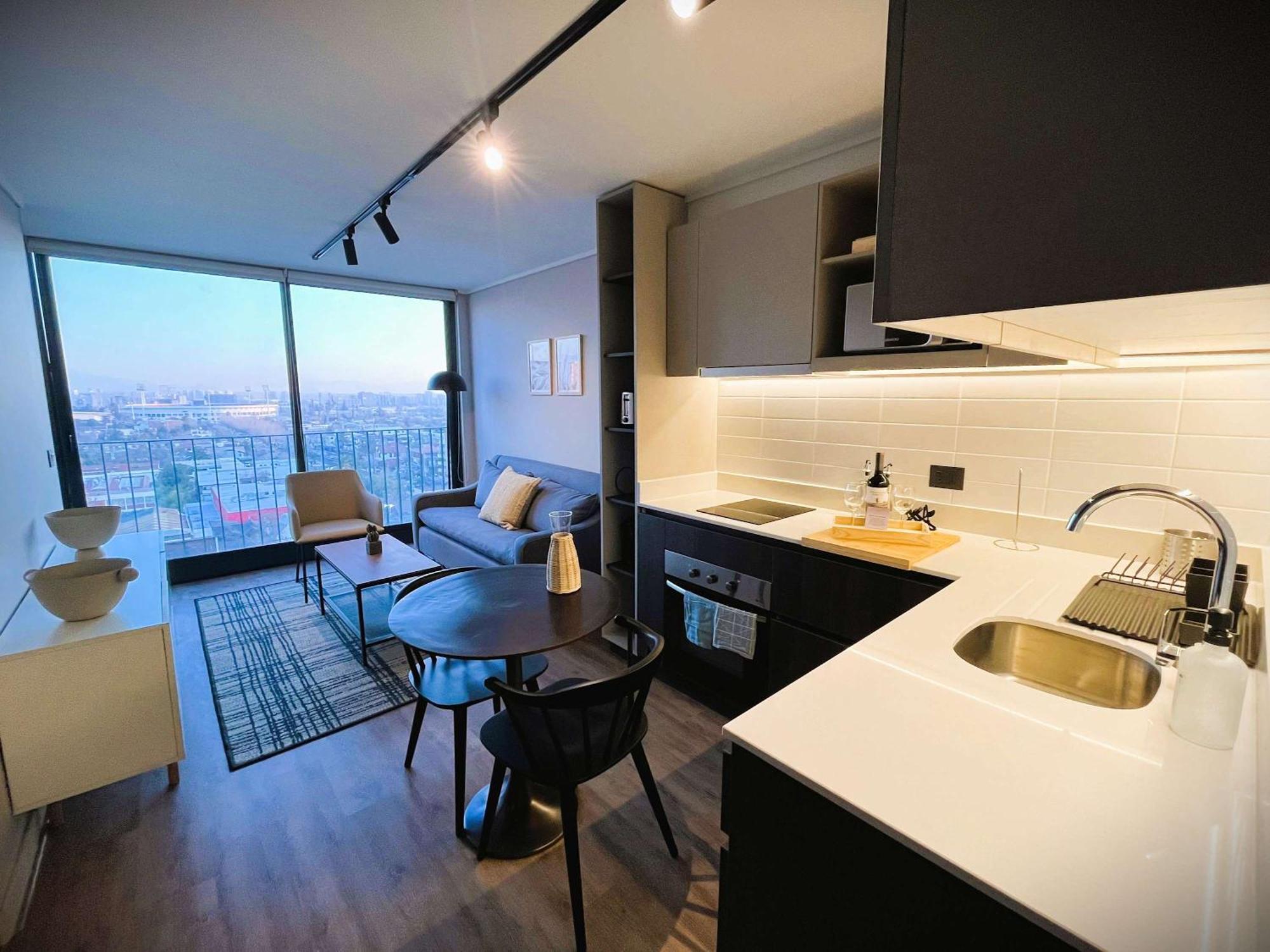 Hom I Moderno Depto 1d1b A Estrenar En Nunoa Apartamento